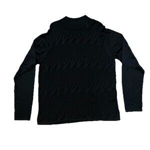 Wilke-Rodriguez Men’s High Neck Black Silk Sweater Size Large Knit Long Sleeve